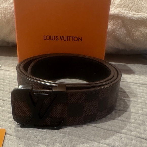 Louis Vuitton Dark Brown Checkered Men's Belt - Picture 1 of 9